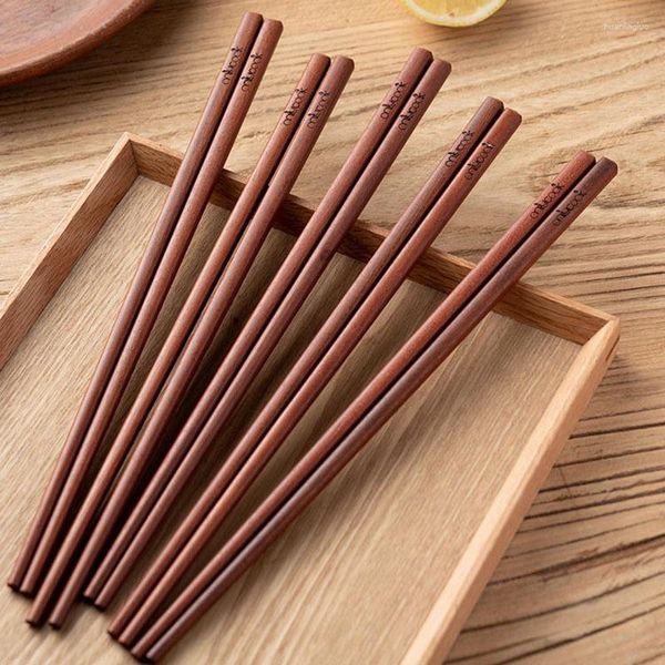 Pauzinhos 10 pares conjunto chinês sandália vermelha madeira utensílios de mesa domésticos varas decoração acessórios de mesa pauzinho especial