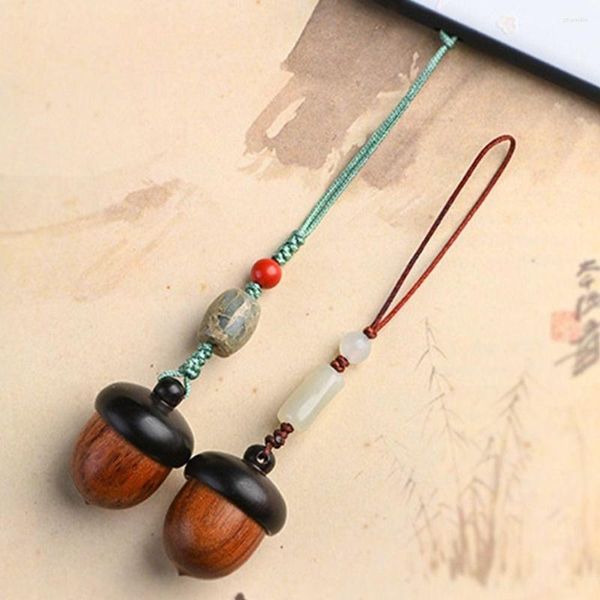 Schlüsselanhänger Kette Telefon Lanyard Schlüsselanhänger hängende Dekoration Frauen Halskette Holz chinesischen Stil Auto