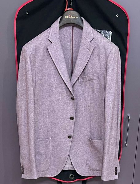 Blazer da uomo Autunno Kiton Abito da uomo in pelo di cammello Giacca rosa