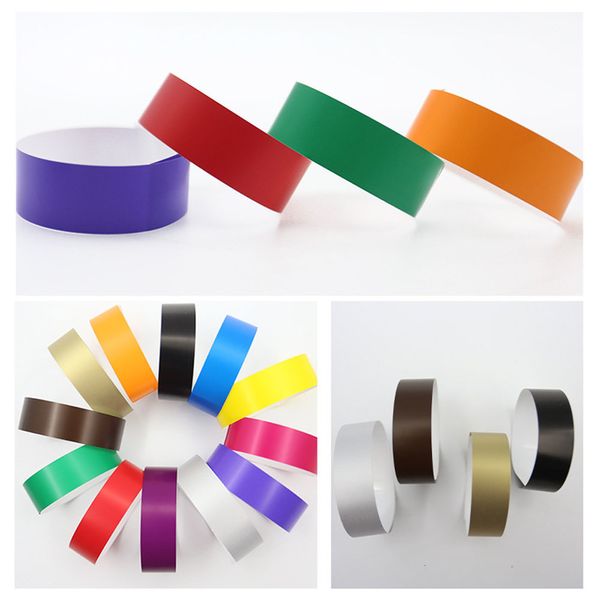 Altri accessori per feste per eventi Braccialetti di carta da 1000 pezzi per braccialetti in plastica sintetica Tyvek Modello di stampa braccialetto adesivo 230824