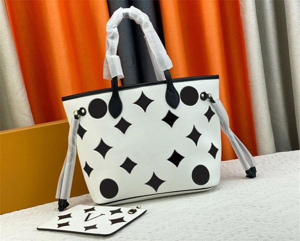 Borsa tote da donna TOP Designer borse di lusso mai piene Borse per la spesa mm Borse a spalla con lettera fiore in rilievo in pelle di alta qualità Borsa per il trucco moda donna