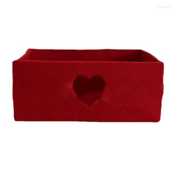 Confezione regalo Scatola per San Valentino Cuore rosso d'amore Caramelle Imballaggio in tessuto riutilizzabile Scatole per regali Articoli per feste per Natale