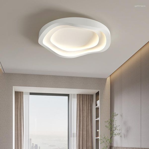 Lustres 2023 tendência LED lâmpada de teto para quarto sala de estar moderno branco inteligente candelabro anel quadrado interior luminárias de iluminação