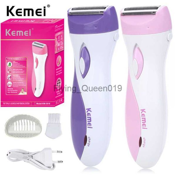 Kemei KM-3018 elétrica recarregável lady barbeador removedor de pêlos depilador barbear lã raspagem ue para uso de corpo inteiro hkd230825