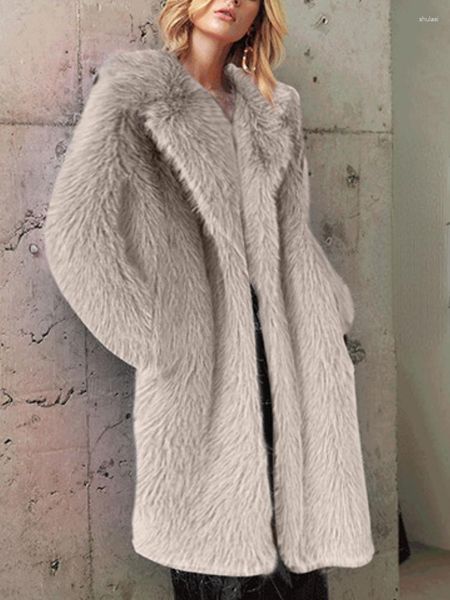 Женское меховое пальто Женщины в моде Осень Зимняя лацка