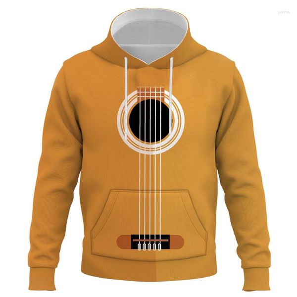 Felpe con cappuccio da uomo uomini/donne europei e americani musica chitarra stampa 3D felpa con cappuccio autunno inverno top streetwear all'ingrosso