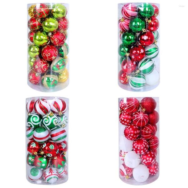 Decoração de festa 30pcs Bola de natal Conjunto de bola colorida Draw Tree Ornament Birthday Gift Gift Home Children's Room 2023