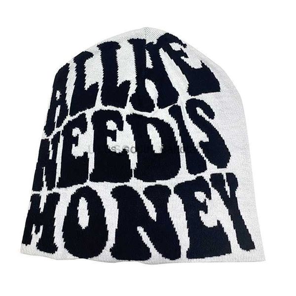 Mulheres Y2K Beanie Cap Chapéus Hip Hop 90s Moda Decoração Quente Malha Lã Beanies Caps Chapéus Unisex Atacado L0825