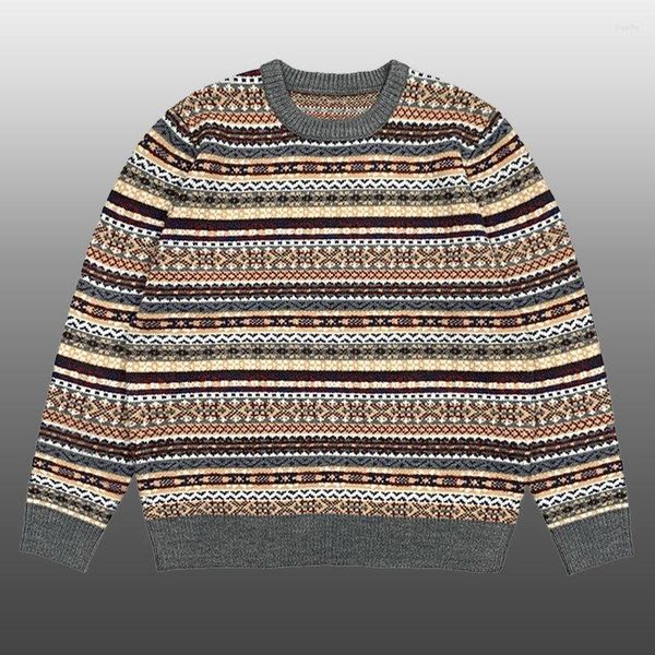 Männer Pullover Top Qualität Amerikanischen Jacquard Strickwaren Ethnischen Stil Pullover Pullover Männer Oansatz Herren Ropa De Hombre