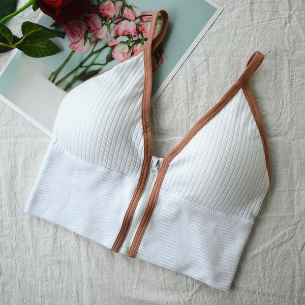 Canotte da donna Top corto a righe Canotta slim fit con cinturino per spaghetti Canottiera per ragazze Reggiseno incorporato con spalle scoperte Senza maniche Canotta versatile Ins