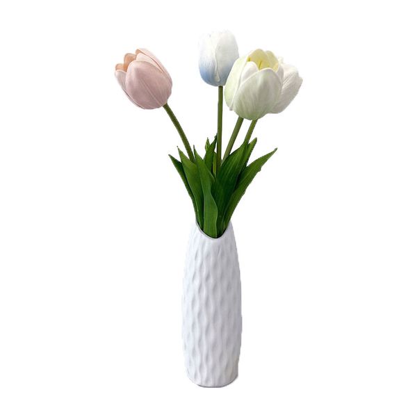 Flores decorativas Artificial PU tamanho médio tulipa Design flores para festas familiares