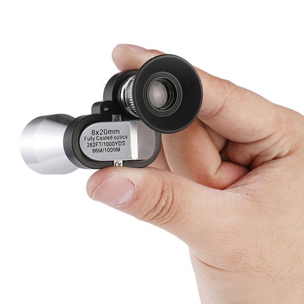 Telescópio Binóculos 8x20 HD Mini Bolso Focando Monocular Portátil Ao Ar Livre para Caça Camping Montanhismo Caminhada Birdwatching 230824