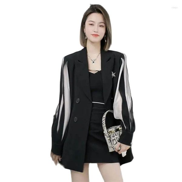 Женские костюмы Blazer Jackets Clothing 2023 Корейская весенняя осенняя осенняя тонкая цвето