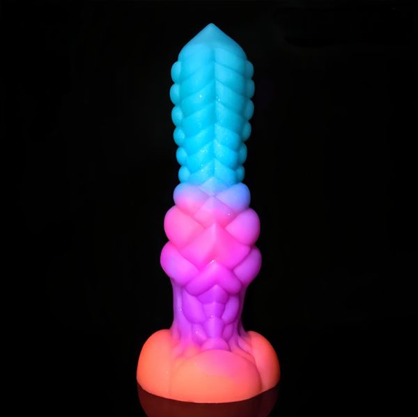 Falli/Dong Masturbatore femminile Colorato Glow-in-the-Dark Plug anale Morbido silicone liquido Espansione anale posteriore Giocattoli del sesso Dildo femminile adulto 230825