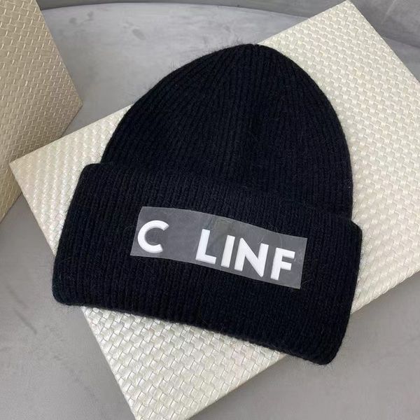 Chapéu de malha de luxo gorro designer feminino chapéu de lã carta cl outono/inverno marca de moda hip hop engrossado chapéu masculino