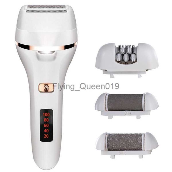 Il più nuovo 4 IN 1 Epilatore indolore Depilatore per Lady Full Body Depilazione elettrica Rasoio File del piede Rimozione del callo Strumento per pedicure HKD230825