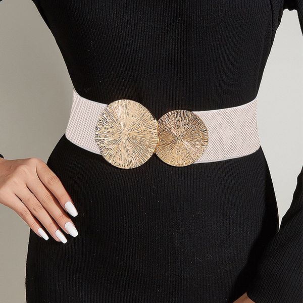 Cintura corrente cintos moda elástica larga espartilho cinto para mulheres designer cinta feminino casaco vestido decorado cintura 230825