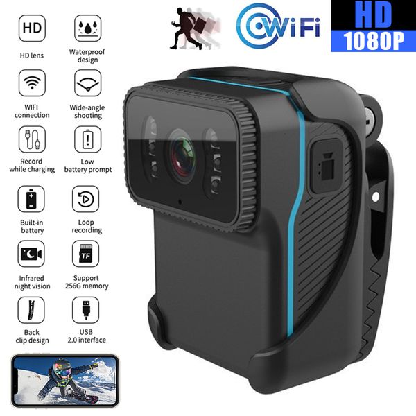 Mini Telecamere CS02 1080P HD Corpo portatile Action Camera WiFi DV Videocamera Registrazione in loop Supporto TF Card Visione notturna Cam Video MP4 230824