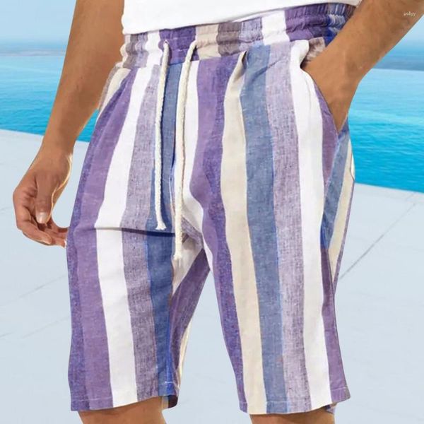 Pantaloncini da uomo alla moda da spiaggia, gamba larga, estate, coulisse, abbinati, pantaloni da yoga da uomo