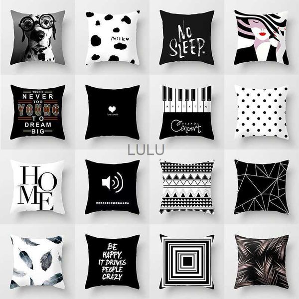 45x45см нового стиля черно -белый геометрический портретная наволочка домашний диван офисная подушка подушка подушка оптом HKD230825 HKD230825