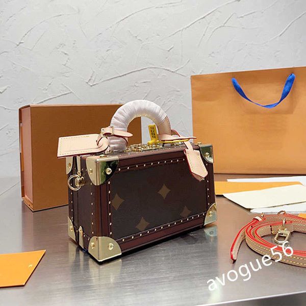 Borsa da tronco classico Valisett Gioielli Scatola dura borse borse da borsa vecchia fiore in pelle vera elabora designer di donne con borse a tracota per copricapo 20 cm