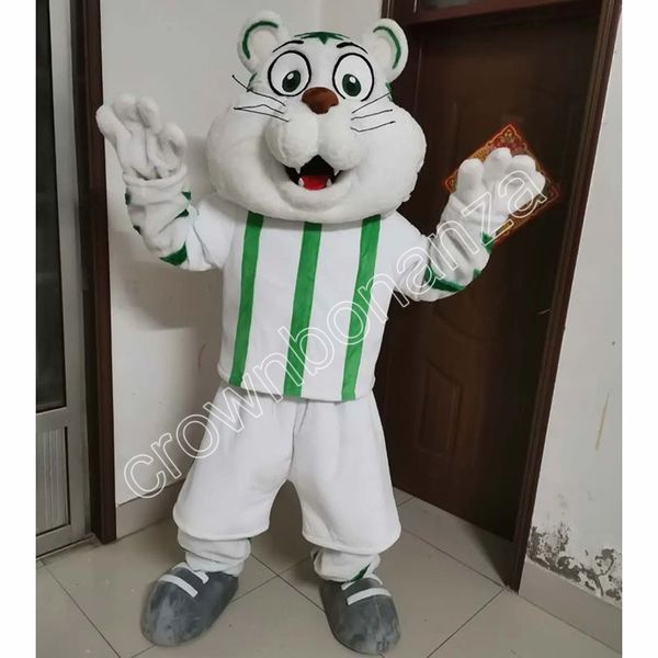 Fantasia de mascote de tigre branco, fantasia de halloween para caminhada, evento grande, vestido de festa, fantasia de carnaval