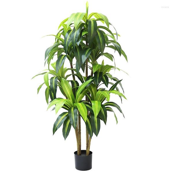 Декоративные цветы 6 -футовые искусственные Dracaena Fragrans Tree Treasai Tropical Faux Green Plants Поддельные шелковые растения