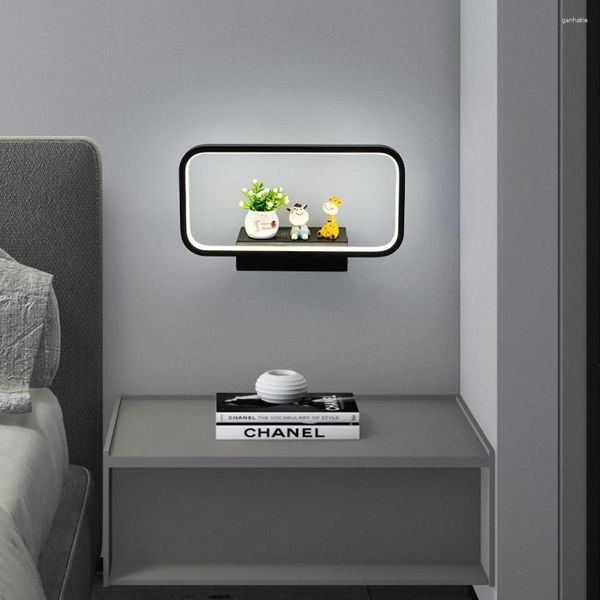 Lampada da parete LED USB ricarica wireless 3 colori touch dimmerabile applique casa camera da letto comodino illuminazione ambientale luce creativa