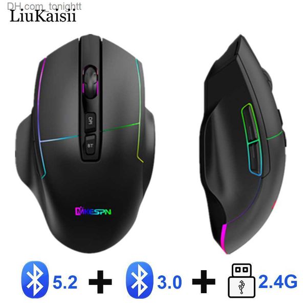 Stille Drahtlose Maus Wiederaufladbare Drei Modus Gaming Mäuse Bluetooth 5,2/3,0 2,4 GHz USB 1600 dpi Optische Maus für Office Home Q230825