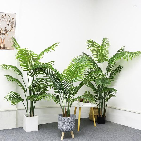 Dekorative Blumen, 120–160 cm, nahezu natürliche Pflanzen, Heimdekoration, Ombre Kwai Bonsai, künstlicher Washington-Palme, grüner Baum mit Zementtopf