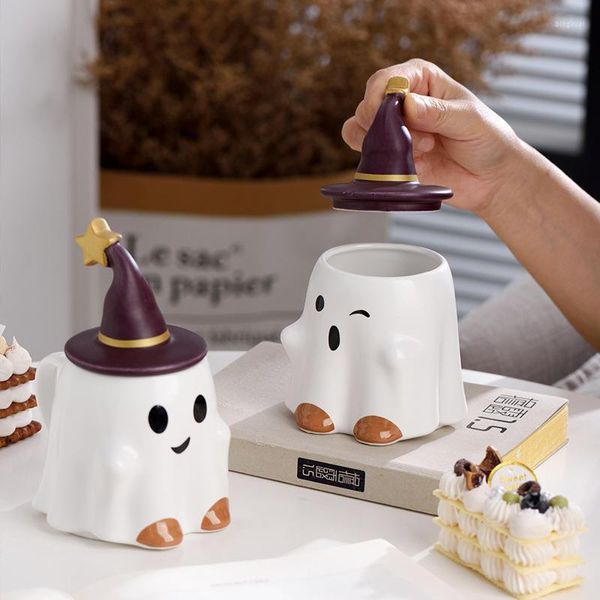 Canecas Halloween Fantasma Copo Bonito Ins Espírito de Páscoa Criativo Xícaras de Café Caneca de Cerâmica Dos Desenhos Animados Japoneses Presente de Aniversário Engraçado