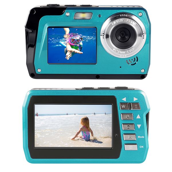 Câmeras à prova de intempéries 4K Câmera Digital À Prova D 'Água Subaquática 5M Dual Display 30fps Ação para Snorkeling Natação 230825