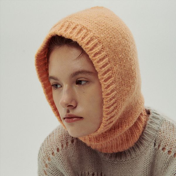 Schals 2023 Hohe Qualität Wolle Frauen Gestrickte Hut Balaclava Cap Herbst Winter Hüte Koreanische Designer Warme Schal Snood Kragen Motorhaube 230825