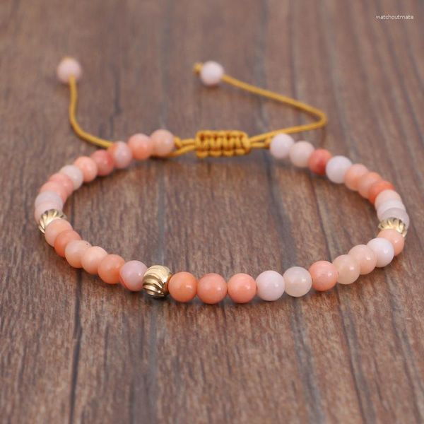 Braccialetti con ciondoli Bracciale con perline in pietra naturale Braccialetti sottili con corde intrecciate fatte a mano multisfaccettate per donna Misura regolabile