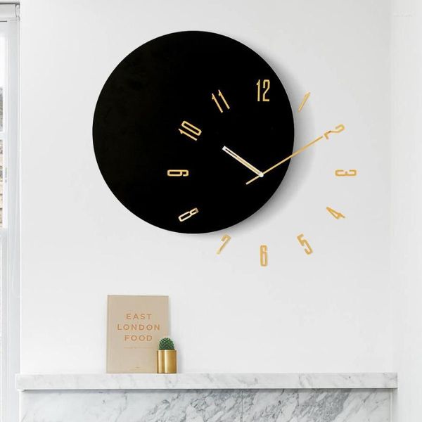 Relógios de parede luxo único grande relógio pendurado sala estar moderna bateria operado moda relógios vintage reloj pared decoração casa