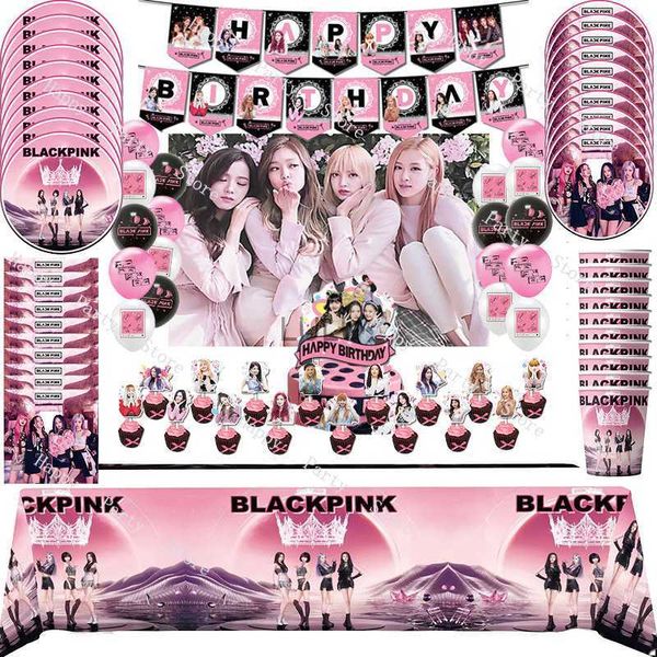 Balões rosa preto super estrela para meninas, suprimentos para festa de feliz aniversário, balão de látex, decoração de bolo, brinquedos infantis hkd230825 hkd230825
