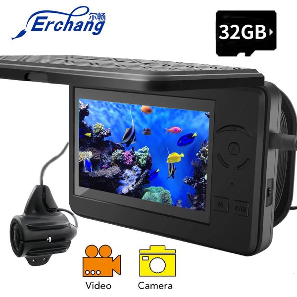 Fischfinder Erchang F431 Unterwasser-Video-Fischerkamera Full HD 1280720P 15m Infrarot-LED für Winter-Eisfischen 230825