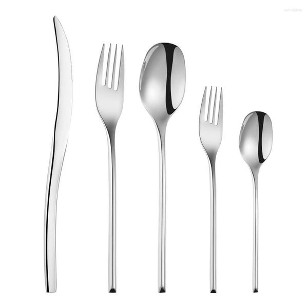 Set di stoviglie 20 pezzi / set Set di posate unico in acciaio inossidabile 304 argenteria da tavola di lusso coltello forchetta cucchiaio lavabile in lavastoviglie