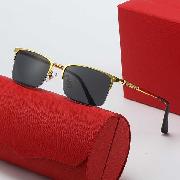 Moda Gözlükler Leopard Head Tasarımcı Top Güneş Gözlüğü Stil Beyefendi İş Erkekler Yarım Çerçeve Miyopi Optik Gözlük UV400 Logo ve Kutu ile Eşlenebilir