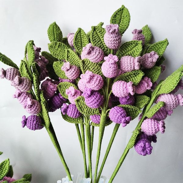 Dekorative Blumen, Blaubeeren, Heimdekoration, handgestrickte künstliche künstliche Häkelsträuße, handgefertigtes Strick-Obst-Blumen-Party-Geschenk