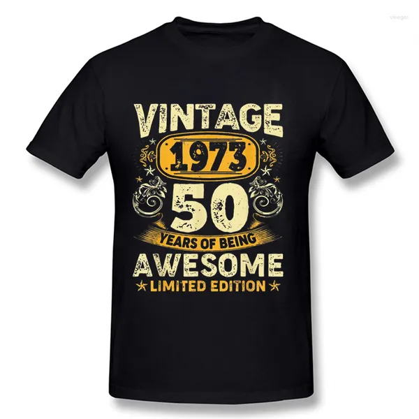 Homens camisetas 50 anos presente vintage 1973 50th aniversário retro camisetas mulheres homens harajuku moda tshirt 1972 edição limitada camisetas