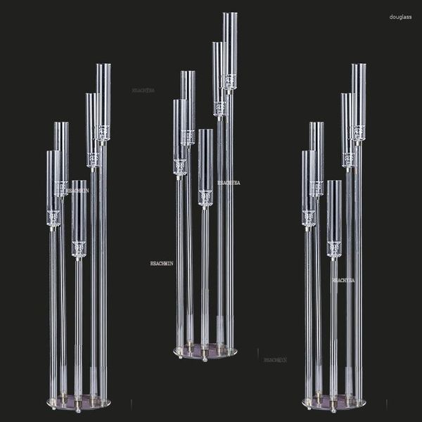 Kerzenhalter, 30 Stück, 128 cm hoch, klare Acryl-Kandelaber, Hochzeitszentrum, Kristall, 5 Arme, 8 Arme für Party