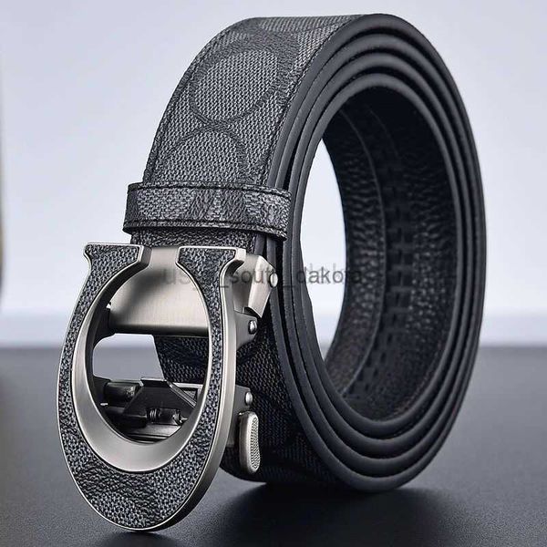 Cinture 2023 Nuovo Maschio Famoso Stile Metallo Fibbia Automatica Cintura da Donna di Marca Vera Pelle di affari Cinture di Lusso per Gli Uomini Strap jeans L0825