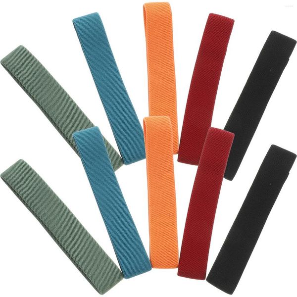 Louça 10 Pcs Faixa Elástica Larga Bento Box Strap Almoço Recipiente Correias Pretas Soltas Nylon Bandas de Alta Elasticidade