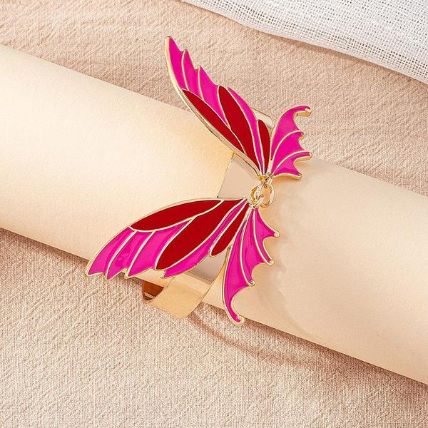 Bangle doce brilhando grande borboleta pulseira para mulheres luxo esmalte manguito pulseiras ajustável moda casamento noiva jóias