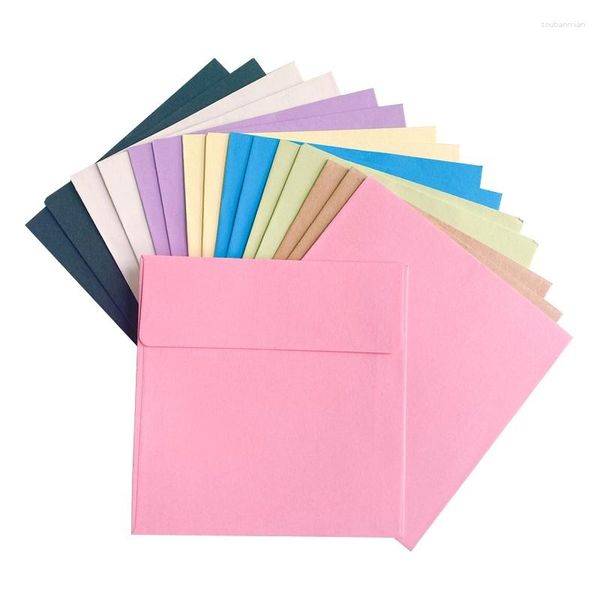 Envoltório de presente quadrado 100 peças doces atacado 10 10cm envelope roxo/preto/verde/couro/amarelo/azul/rosa cor pequena