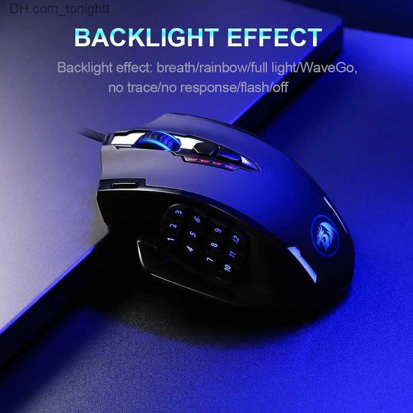 REDRAGON Impact M908 USB-kabelgebundene RGB-Gaming-Maus 12400 DPI 17 Tasten programmierbares Spiel Optische Mäuse Hintergrundbeleuchtung Laptop PC Computer Q230825