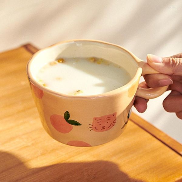 Tazze 300ML Tazza di caffè in ceramica del fumetto Tazza da colazione in porcellana irregolare Tazza di succo di latte Tè potabile per Kchiten