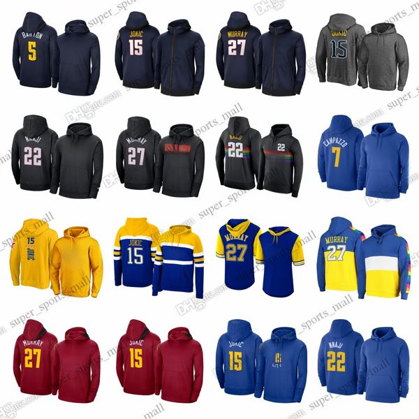 DIY Custom Man Sweatshirt Basketball Hoodies Nikola Jamal Aaron Jokic Murray Gordon Michael Porter Zeke Nnaji Spotlight Practice Pullover Hoodie