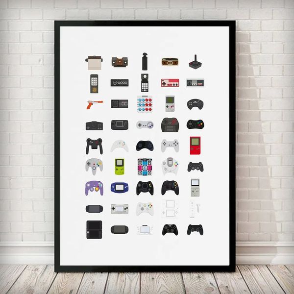 Videospiel-Controller, Leinwand-Malerei, Drucke für Jungen, Retro-Gaming-Zimmer, dekorative Wanddekoration, Bilder, Gamer-Geschenk, ästhetische Poster, ohne Rahmen, Wo6